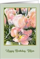 Happy Birthday, Mom, Soft Pink Tulips, Christian Birthday Card
