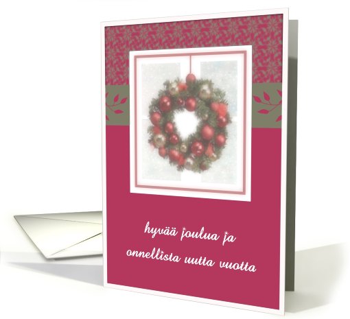 hyv joulua Finnish merry christmas wreath card (538498)