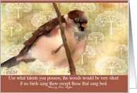 encouragement motivational robin watercolor painting card