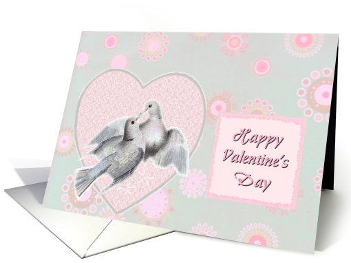 happy valentine's day love birds card (549853)