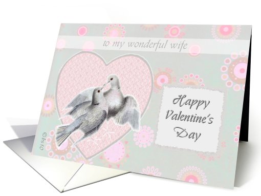 to my wonderful wife happy valentine's day love birds card (549854)