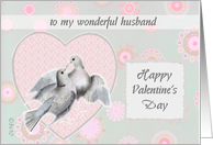 to my wonderful husband happy valentine’s day love birds card