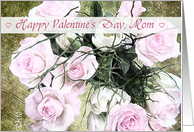 happy valentine’s day mom pink roses card