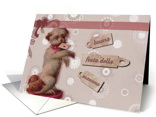 buona festa della mamma italian mother's day cute dog card (551595)