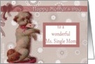 to a wonderful single mother happy mother’s day, cute dog card