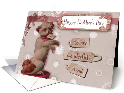 to a wonderful aunt happy mother's day, cute dog card (552238)