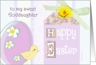 sweet goddaughter happy easter chick egg pastel card