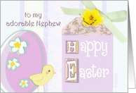 adorable nephew happy easter chick egg pastel card