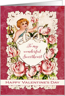 To my wonderful Sweetheart, Happy Valentine’s Day, Vintage card