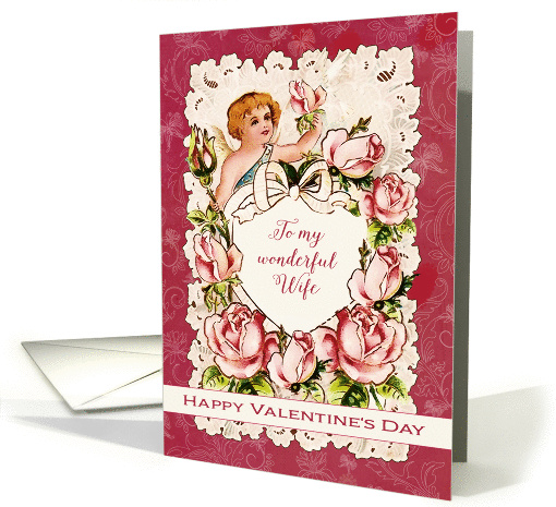 To my wonderful Wife, Happy Valentine's Day, heart, cupid... (567320)