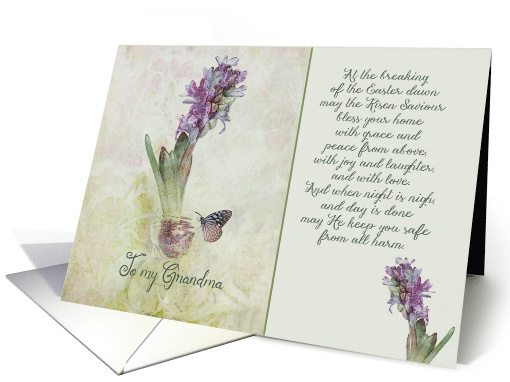 To my grandma, Easter blessings hyacinth card (577163)