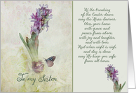To my sister, Easter blessings, hyacinth card