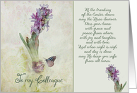 To my colleague, Easter blessings, hyacinth card