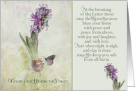 Fom our home to yours, Easter Blessings, hyacinth card