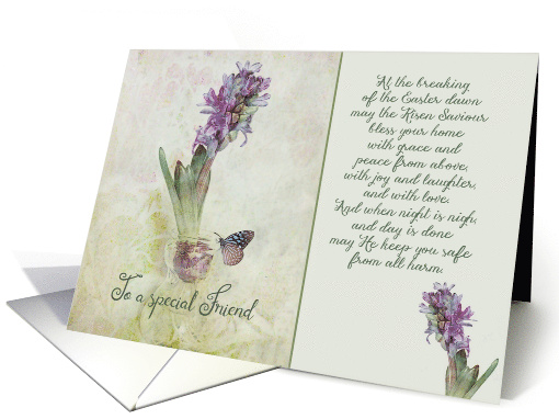 To a wonderful friend, Easter Blessings, hyacinth card (577404)