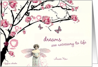 dreams are necessary to life rose tree butterfly card