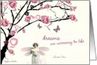 dreams are necessary to life rose tree butterfly card