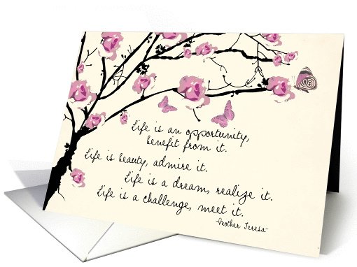 life is an opportunity, encouragement, mother teresa card (583195)