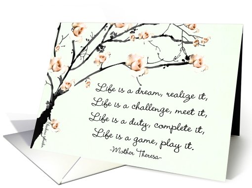 life is a dream mother theresa card (583248)