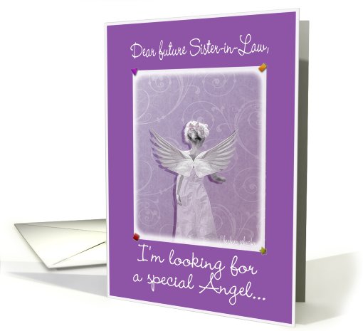 future sister-in-law please be my bridesmaid angel card (586969)