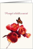 Prompt Rtablissement, Get well soon in French, Flower, Butterfly card