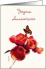joyeux anniversaire French happy birthday card spring flower butterfly card