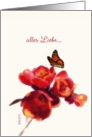 alles liebe zum Geburtstag German happy birthday card spring flower butterfly card