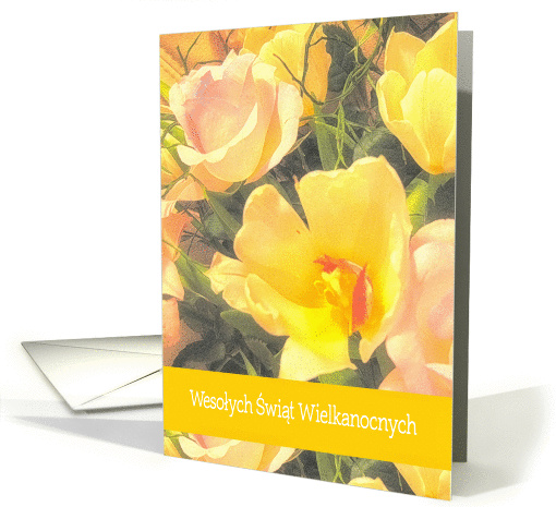 Happy Easter in Polish, Yellow Tulip card (591966)