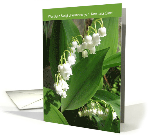 Happy Easter, Dear Aunt, Polish, Lilly of the Valley card (591970)