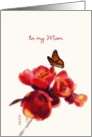 to my mom happy birthday blessings butterfly red flower card