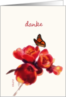 danke german thank you butterfly red flower card