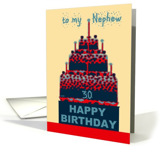 to my nephew happy 30th birthday birthday cake card (596706)