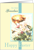to my grandma happy easter chick flowers egg bee card