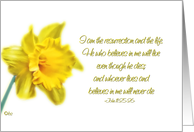 i am the resurrection and the life-happy easter-daffodil card