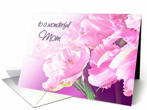 Happy Mother's day, Mom, pink tulips card (602916)