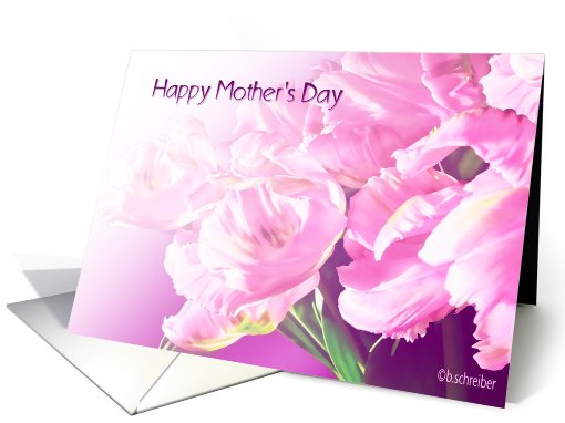 happy mother's day pink tulips card (603047)