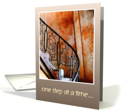 recovery encouragement staircase take the first step in faith card
