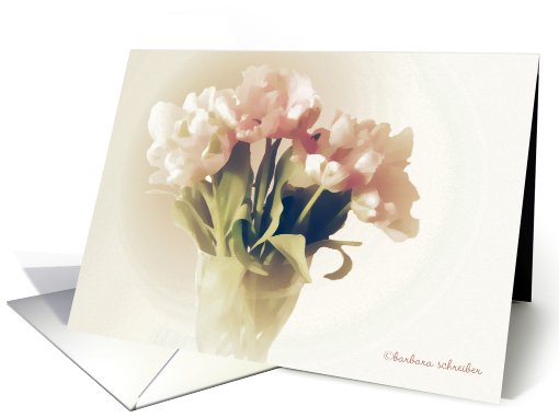 soft pale tulips floral still life card (603491)