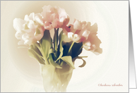soft pale tulips floral still life card