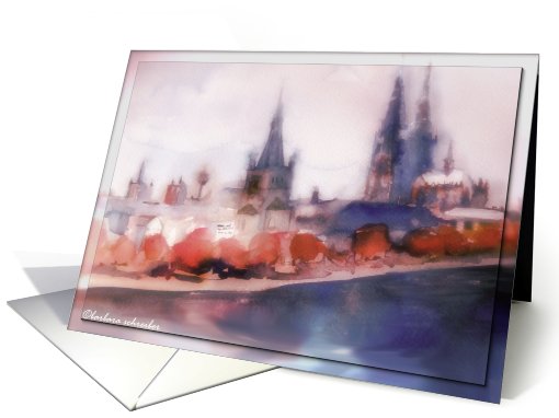 klner Dom cologne cathedral watercolor sketch card (604103)