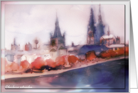 klner Dom cologne cathedral watercolor sketch card