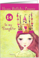 to my daughter happy 14th birthday princess card
