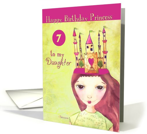 to my daughter happy 7th birthday princess card (612185)