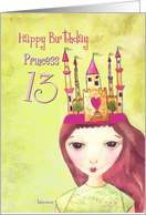 happy 13th birthday princess card