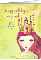 happy 5th birthday princess card