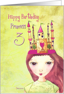 happy 3rd birthday princess card