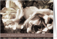 deepest sympathy on the loss of your uncle white roses sympathy card