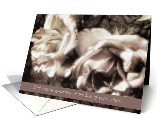 deepest sympathy on the loss of your aunt white roses sympathy card