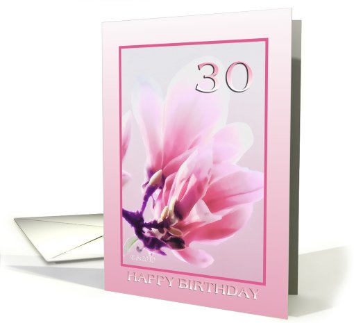 30 happy birthday magnolia tulip tree card (613923)