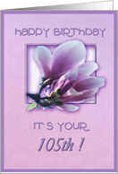 105th happy birthday magnolia tulip tree flower card
